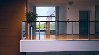 Image of a stairwell in a modern office