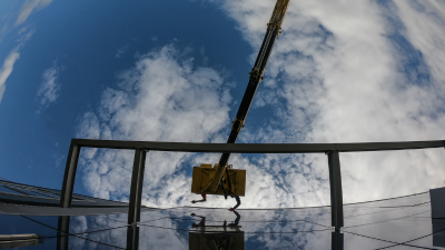 professional window cleaning on high rise building